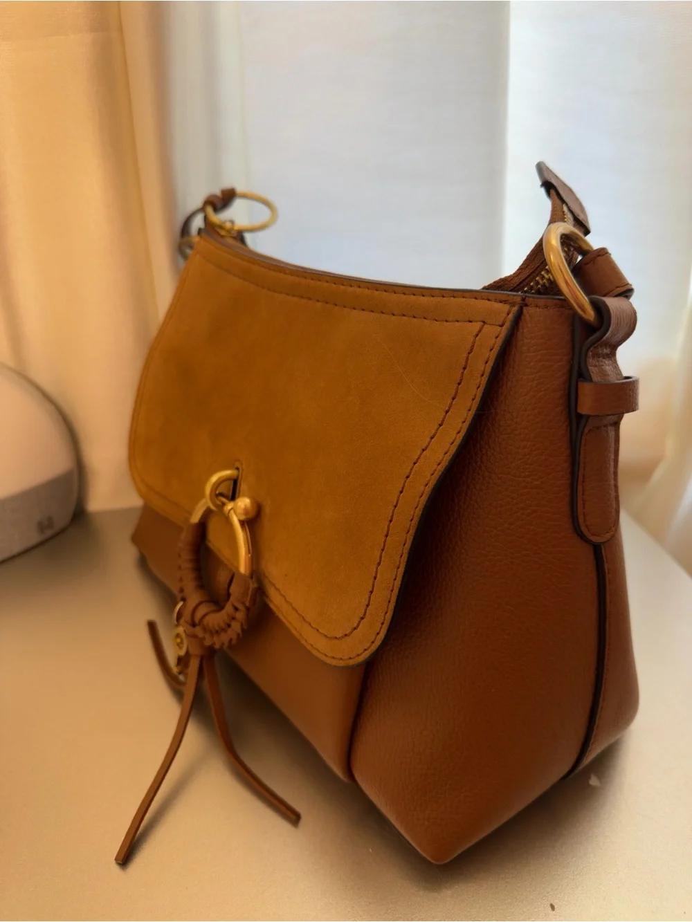 See by Chloe Brown Leather Crossbody Bag with Ring Tassel - Picture 3 of 11